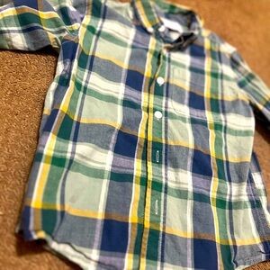 Green plaid old navy button down